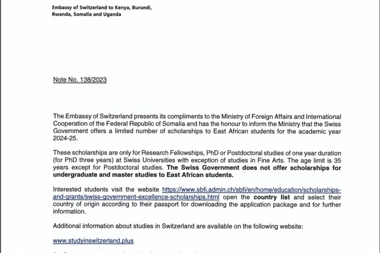 Swiss Government Scholarship